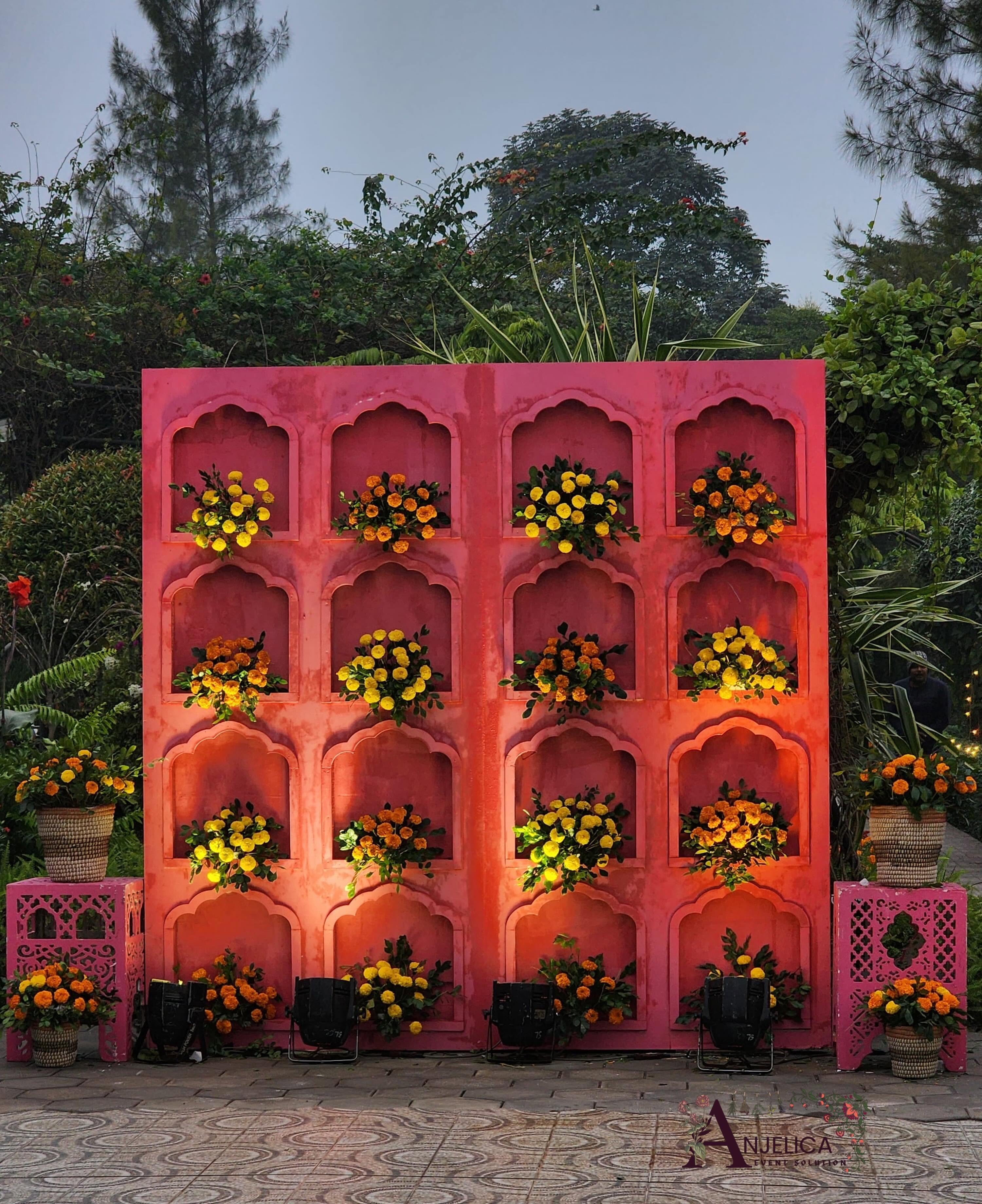 Garden ceremony setup